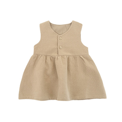 韩系女童背心裙春装纯棉连衣裙