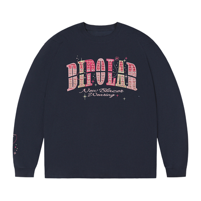 BIPOLAR星星渐变贴布长袖T恤