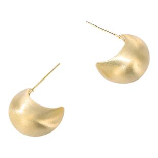 金属拉丝小金豆豆耳钉女高级感小众轻奢哑光水滴金色耳环气质耳饰