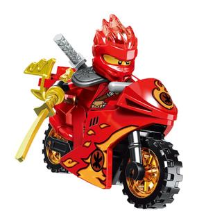 中国积木益智力幻影忍者人仔小人偶男孩积木拼装玩具摩托车礼物69
