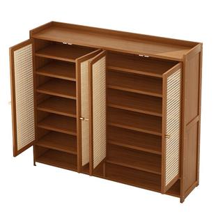 鞋架子家用门口收纳神器省空间置物架实木多层带门防尘经济型鞋柜