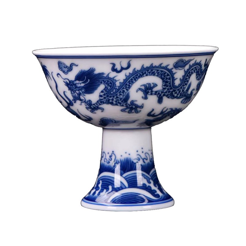 皇家斗彩青花拾亿明清古典茶杯具