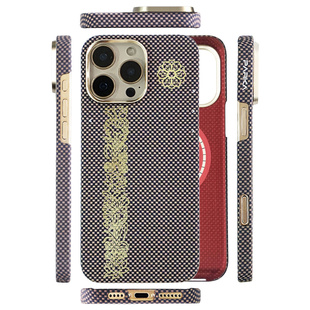 PARKA适用苹果16Pro手机壳新款凯夫拉芳纶纤维超轻超薄magsafe磁吸保护套商务轻奢男女中国风保护壳步步生莲