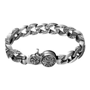 创意手工祥云环套环转盘手链纯银男生粗狂银饰个性型男国潮百搭款