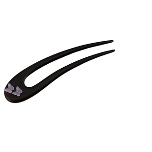 2025新款高端新中式u型发簪古风女高级感上班族黑檀木簪子发钗子