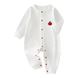 婧麒新生婴儿连体衣冬季80码内搭纯棉打底衣爬爬服哈衣婴幼儿衣服