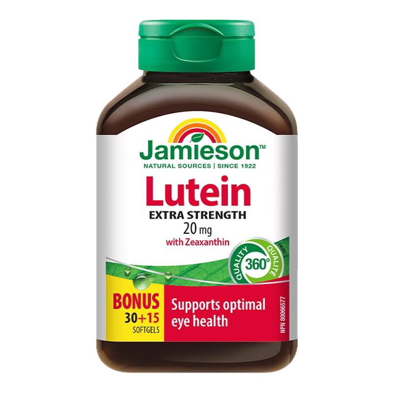 Jamieson健美生加拿大官方正品叶黄素胶囊呵护眼睛20mg45粒缓解眼