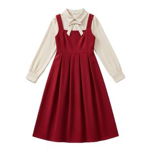 儿童合唱演出服红色小学生诗歌朗诵演讲比赛礼服男女童