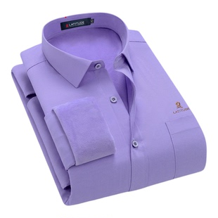 [加绒内里]梦特娇男士加厚长绒棉长袖衬衫冬季舒适贴肤内搭衬衣Z