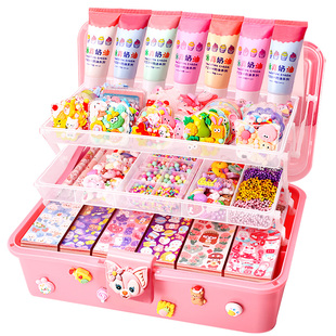 奶油胶咕卡贴纸大套装生日礼物姑卡火漆印章古卡便宜盘DIY女孩子儿童玩具手账礼盒收纳盒随心配实用豪华立体