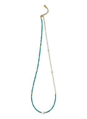 天然原矿绿松石珍珠项链节日礼物