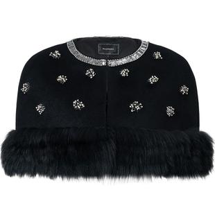 【商场同款-新中式】MAXRIENY精致优雅感钉珠装饰羊毛皮草外套女