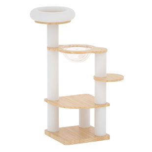 宠贝亚实木猫爬架橡木太空舱猫架子猫树窝一体小型不占地家用靠墙