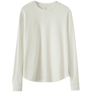 50支匹马全棉T恤 双面液氨 女士丝光纯棉长袖打底衫 春秋款女装