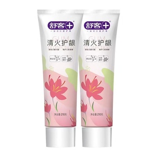 舒客红花清火牙膏去口臭清热去火改善牙龈出血不含氟抗敏官方正品