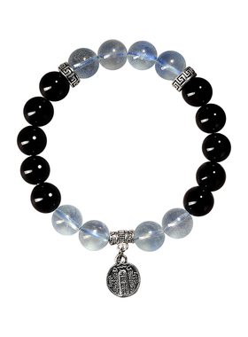 【普陀山官方】黑曜石海蓝宝手链