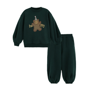 砚台家童装女童加绒加厚卫衣套装宝宝秋冬季新款儿童洋气运动卫裤