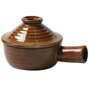 舍里带手柄焗饭碗烤碗复古陶瓷泡面碗带盖餐厅煲仔饭餐具蒸蛋小碗