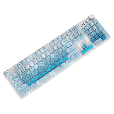 前行者粉底液机械键盘女生办公高颜值无线104键电脑游戏电竞专用