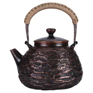 纯手工一体铜壶加厚一张打紫铜烧水壶口打出提梁炮口茶壶日式茶具