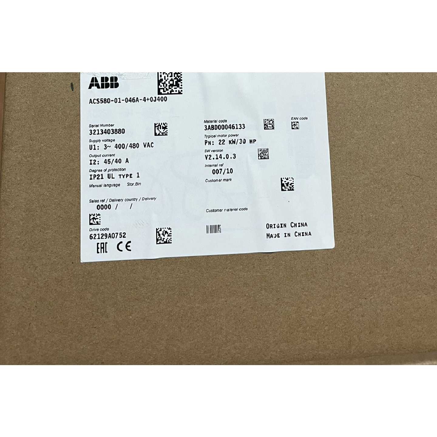 议价可维修ABB变频器ACS58001046A全新二手均有货
