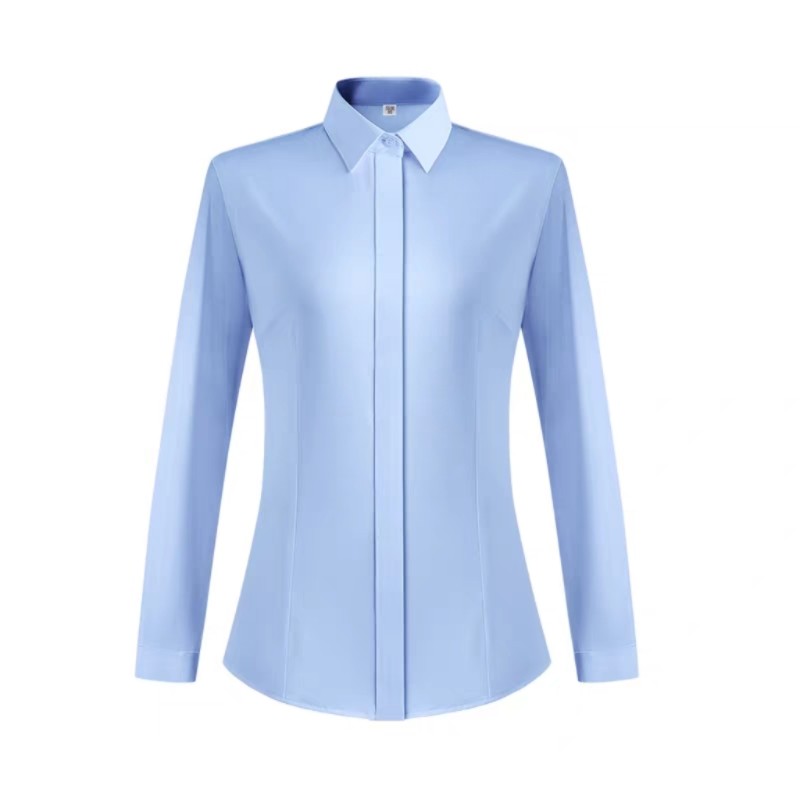 工厂回馈商务休闲全棉DP免烫修身衬衫女白领气质简约公务正装80支