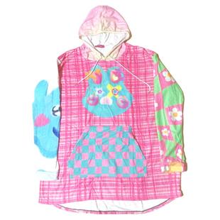 怪彩豆/哩弱 连帽卫衣裙女春秋冬法兰绒宽松显瘦慵懒中长款连衣裙