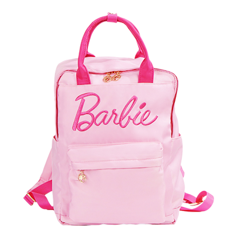 Barbie芭比联名官方正品周边可爱粉色双肩背包女电脑包旅行书包