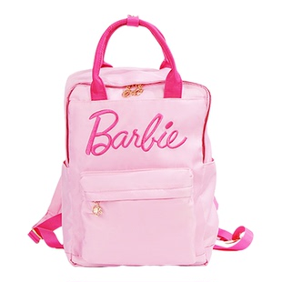 Barbie芭比官方正品可爱粉色双肩背包女款电脑包旅行书包学生包包