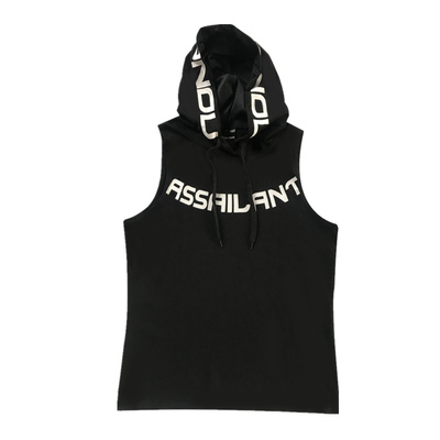 新款运动健身男背心肌肉无袖连帽