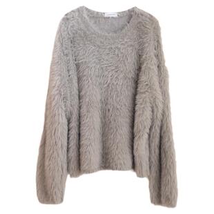 AI毒家 奢软欧美羊驼毛不掉毛 北欧针织衫新款毛衣时髦高J