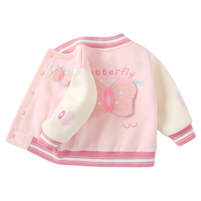 女童外套秋冬2025新款宝宝棒球服