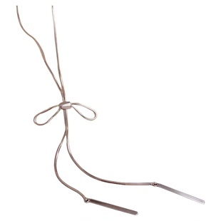 小众风设计风毛衣链抽拉式项链女长款高级感锁骨链蝴蝶结颈链配饰