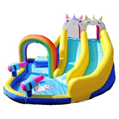 博士豚独角兽双滑梯儿童充气城堡