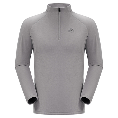 伯希和户外加绒立领抑菌T恤