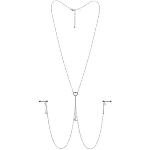 钛钢乳头钉乳头链月亮乳环胸链条情趣饰品项链乳钉一体链穿刺饰品