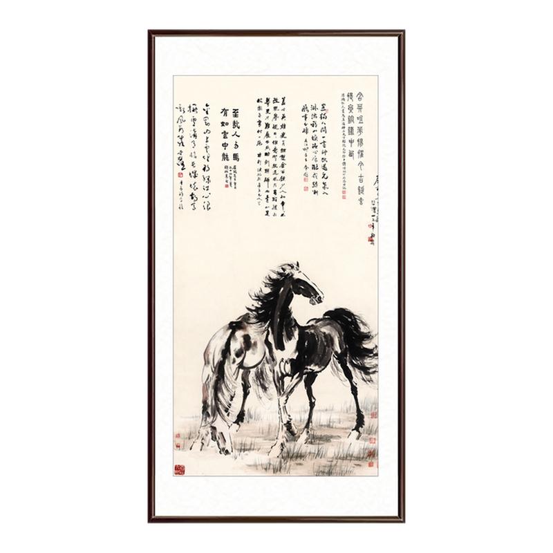 钦若双骏图图客厅挂画
