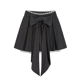 【明星同款】UNIFREEPLUS大码西装短裙蕾丝边蝴蝶结jk包臀百褶裙
