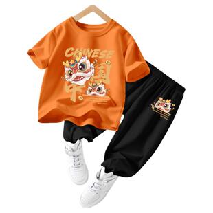 拉夏贝尔男童潮帅气时髦套装夏季2026新款中小童童装衣服儿童夏装