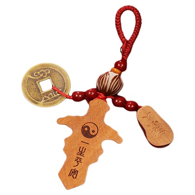 【普陀山官方】天然桃木剑小挂件