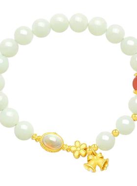 玉匠世家铃兰花和田玉手链女高颜值学生党手串国风新中式手饰女生