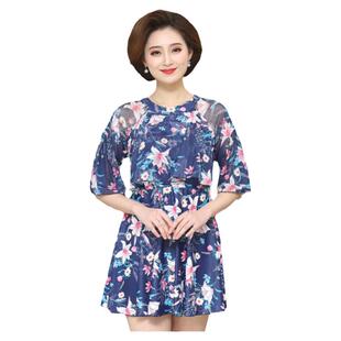妈妈泳衣女中老年人款保守加肥大码温泉显瘦遮肚连体分体奶奶泳装