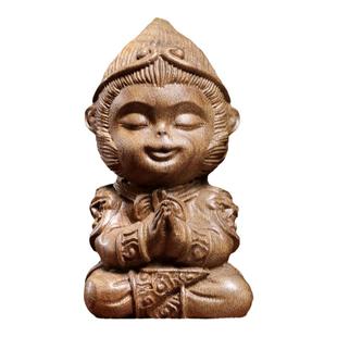 天然金丝楠木孙悟空文玩手把件创意礼物生肖猴木雕摆件家居装饰品