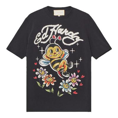 女士可爱小蜜蜂烫钻宽松短袖T恤