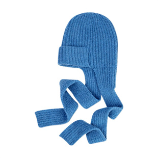 Tteullan高圆圆同款帽子围巾一体女羊毛针织帽保暖护耳帽毛线帽冬