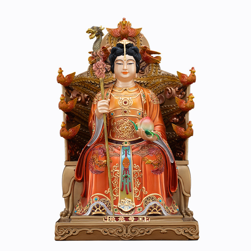 玉帝王母铜像彩绘家用供奉
