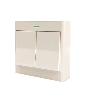 锦迈明装86型二位开关面板超薄单控二联家用床头电灯双控开关面板