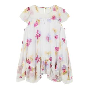 tanni早春新款南法花卉印花层次感显瘦休闲V领上衣女TO11BL153A