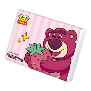 迪士尼草莓熊印花抽纸28包卫生纸巾小包便携小学生手帕纸抽箱装