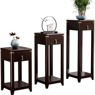 花架子客厅落地式置物架花盆架绿萝架新中式实木花架花几2023新款